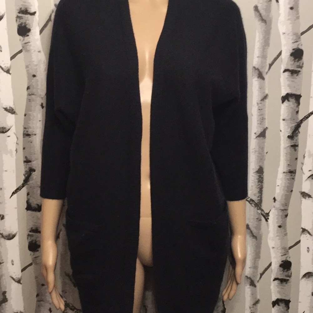Halogen One Size Kimono Cardigan: Black